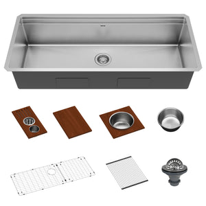 Main Image of Karran Elite Workstation 45" Undermount Stainless Steel Workstation Kitchen Sink with Accessories, 16 Gauge, WS-90-PK1
