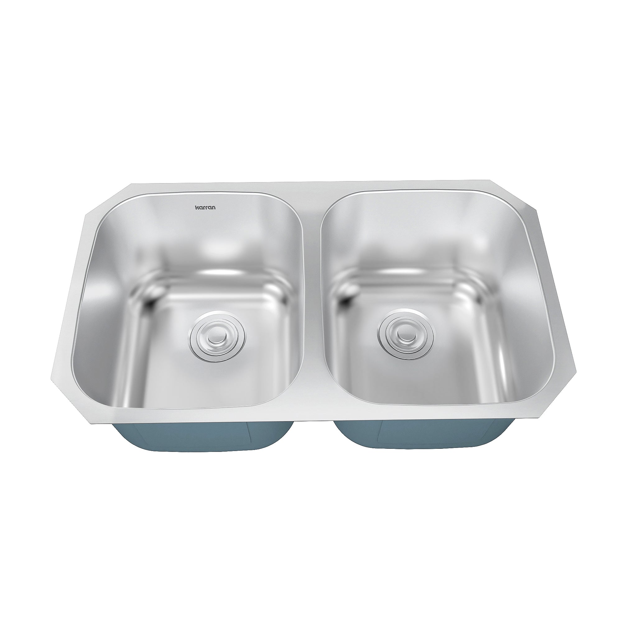 Karran Profile 32" Undermount Stainless Steel Kitchen Sink with Accessories, 50/50 Double Bowl, 18 Gauge, PRU31-PK1
