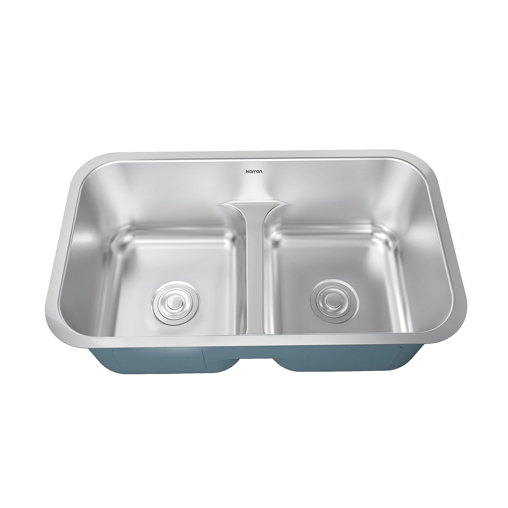 Karran Profile 32" Undermount Stainless Steel Kitchen Sink with Accessories, 50/50 Double Bowl, 18 Gauge, PRU32-PK1