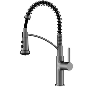 Karran Scottsdale 1.8 GPM Single Lever Lead-free Brass ADA Kitchen Faucet, Pull-Down, Spot-Free Gunmetal Grey, KKF740SFGG