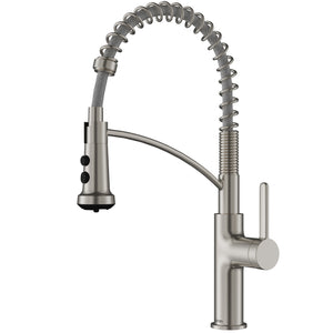 Karran Scottsdale 1.8 GPM Single Lever Lead-free Brass ADA Kitchen Faucet, Pull-Down, Spot Free Stainless Steel, KKF740SFSS