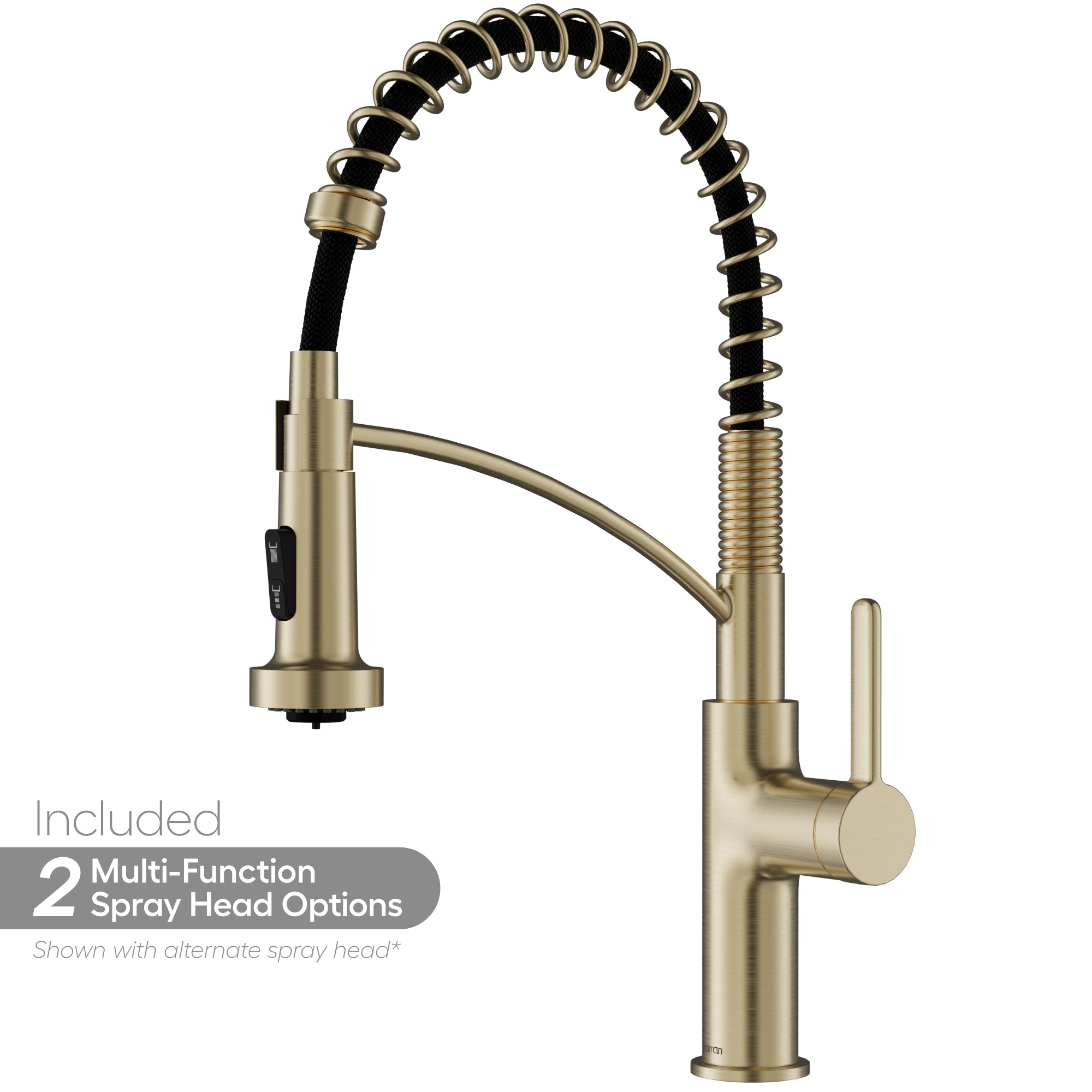 Karran Scottsdale 1.8 GPM Single Lever Lead-free Brass ADA Kitchen Faucet, Pull-Down, Spot-Free Champagne Bronze, KKF740SFCB