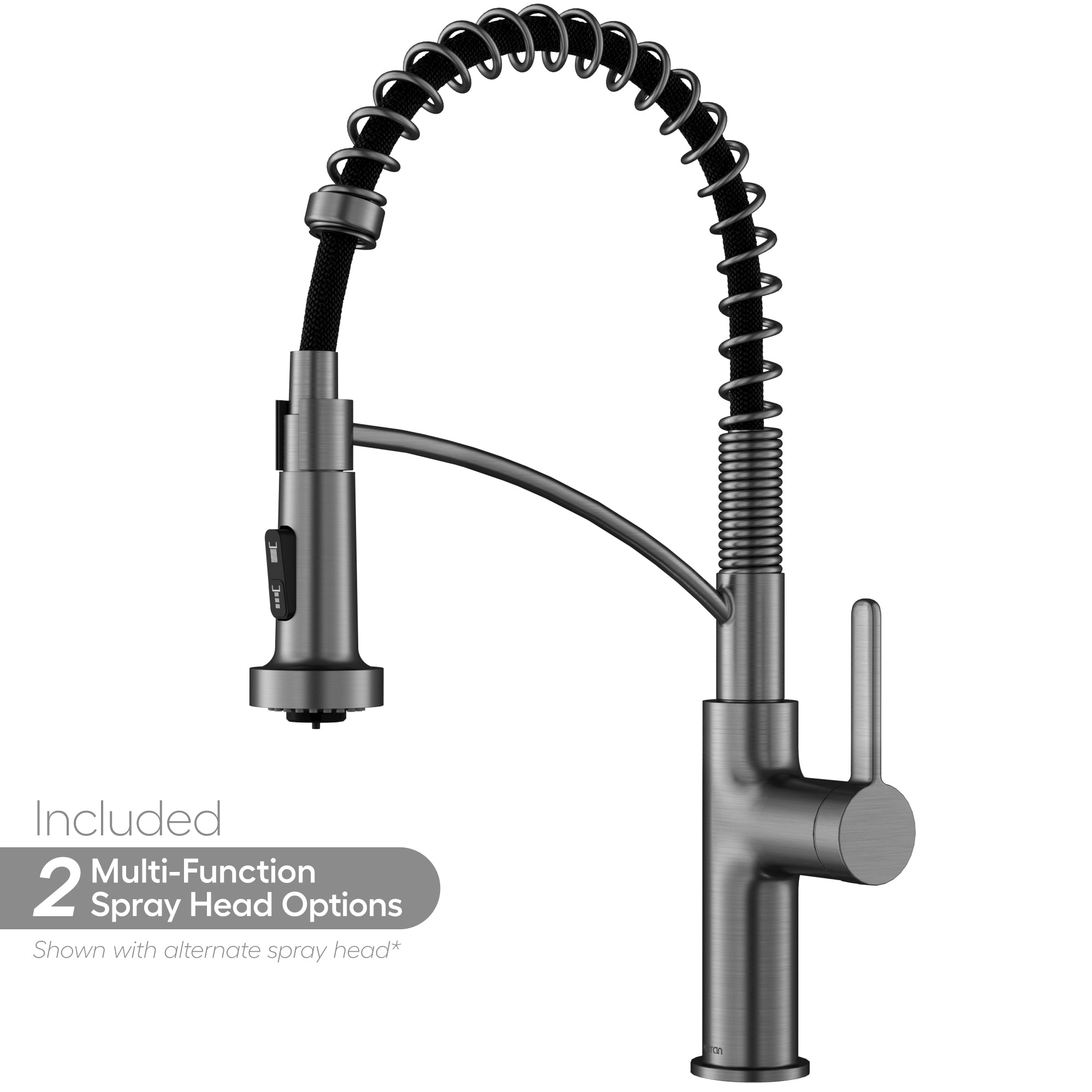 Karran Scottsdale 1.8 GPM Single Lever Lead-free Brass ADA Kitchen Faucet, Pull-Down, Spot-Free Gunmetal Grey, KKF740SFGG