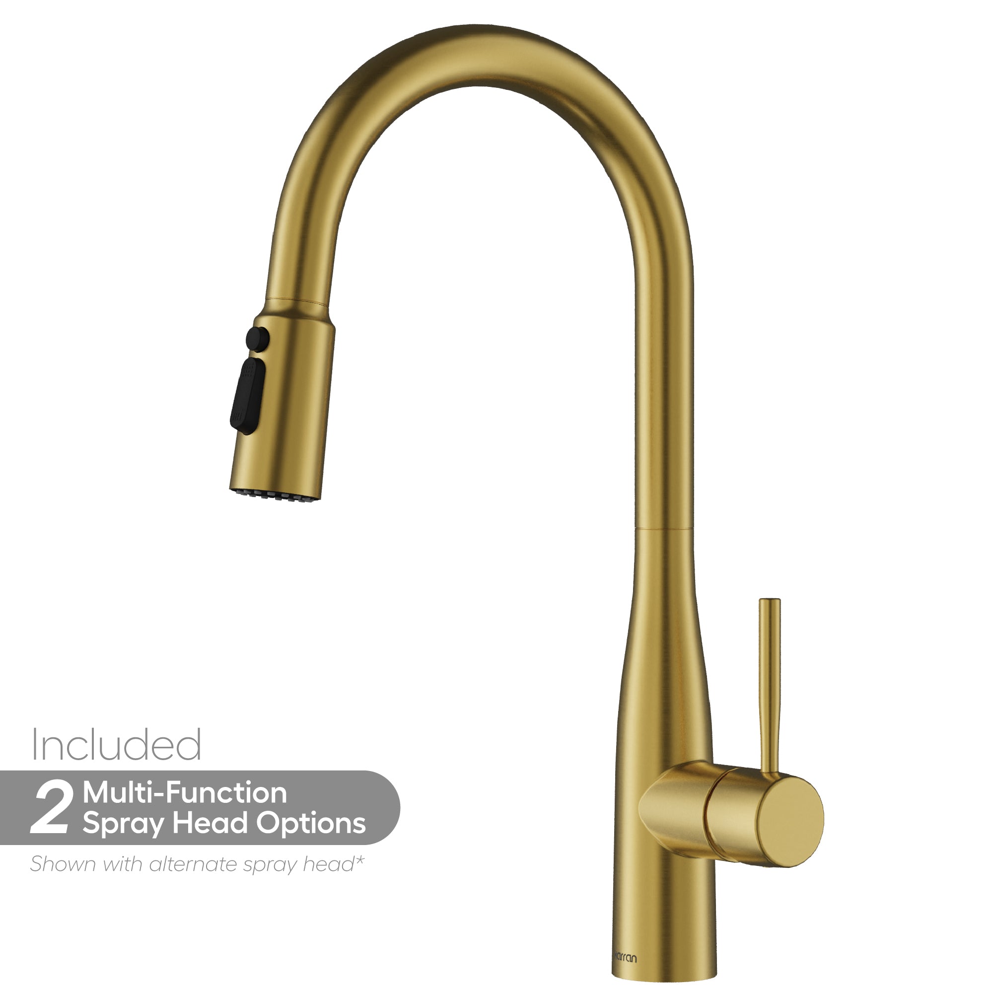 Karran Faraday 1.8 GPM Single Lever Lead-free Brass ADA Kitchen Faucet, Pull-Down, Spot-Free Brushed Gold, KKF750SFBG
