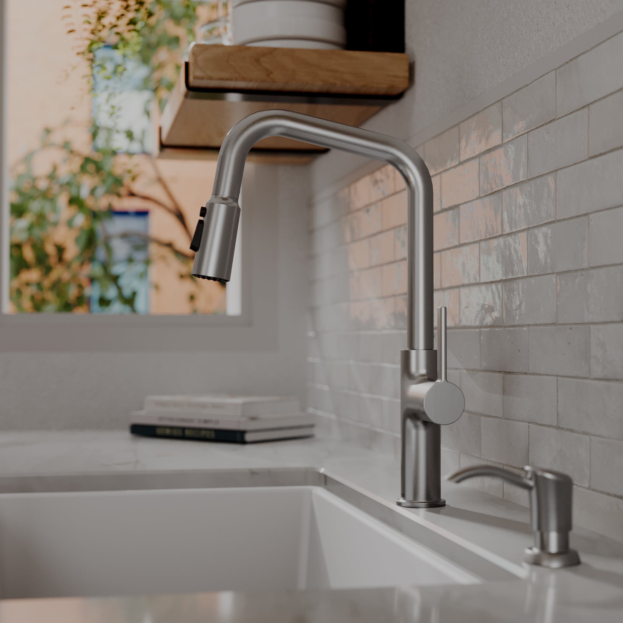 Karran Stalbridge 1.8 GPM Single Lever Lead-free Brass ADA Kitchen Faucet, Pull-Down, Spot Free Stainless Steel, KKF710SFSS