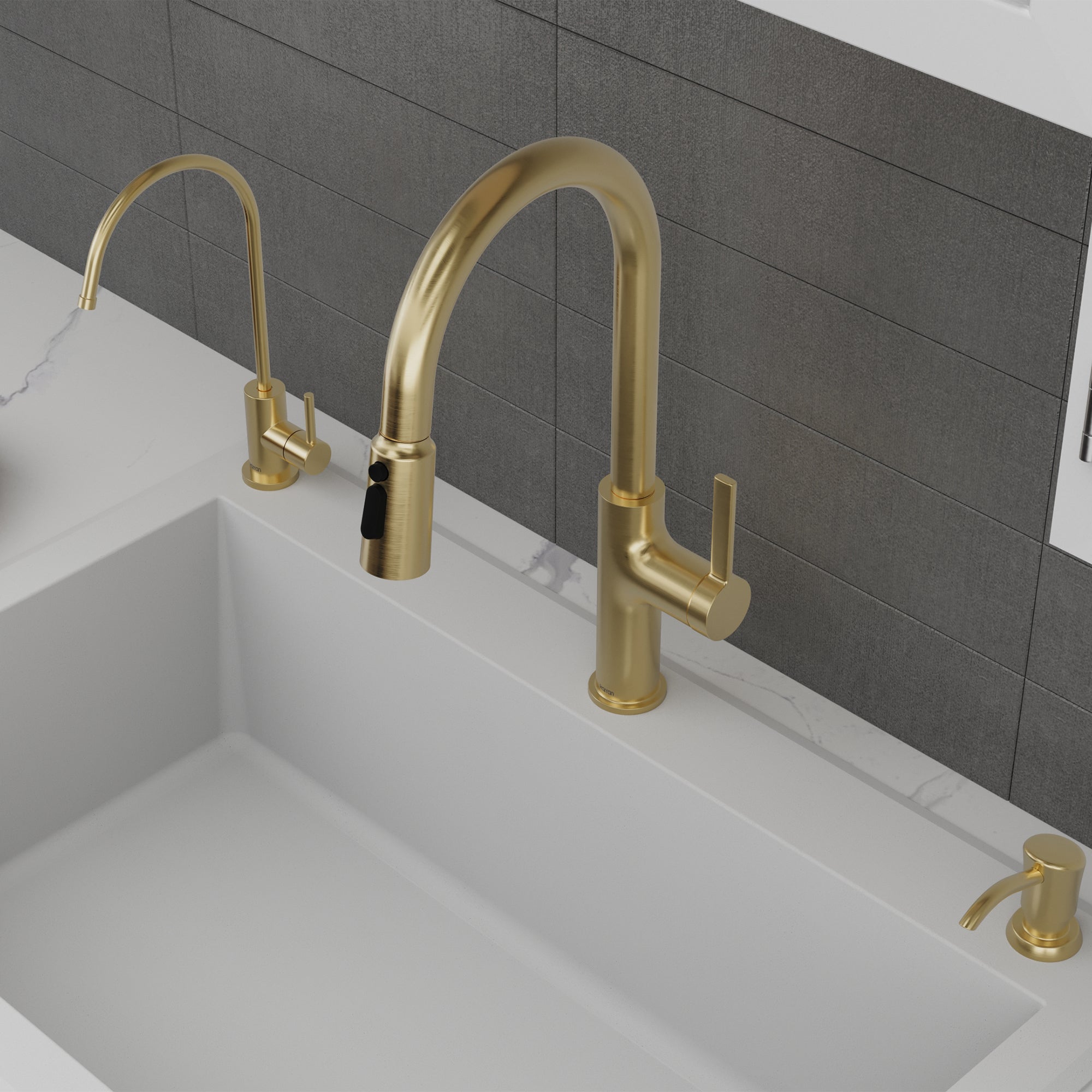 Karran Stalbridge 1.8 GPM Single Lever Lead-free Brass ADA Kitchen Faucet, Pull-Down, Spot-Free Champagne Bronze, KKF720SFCB