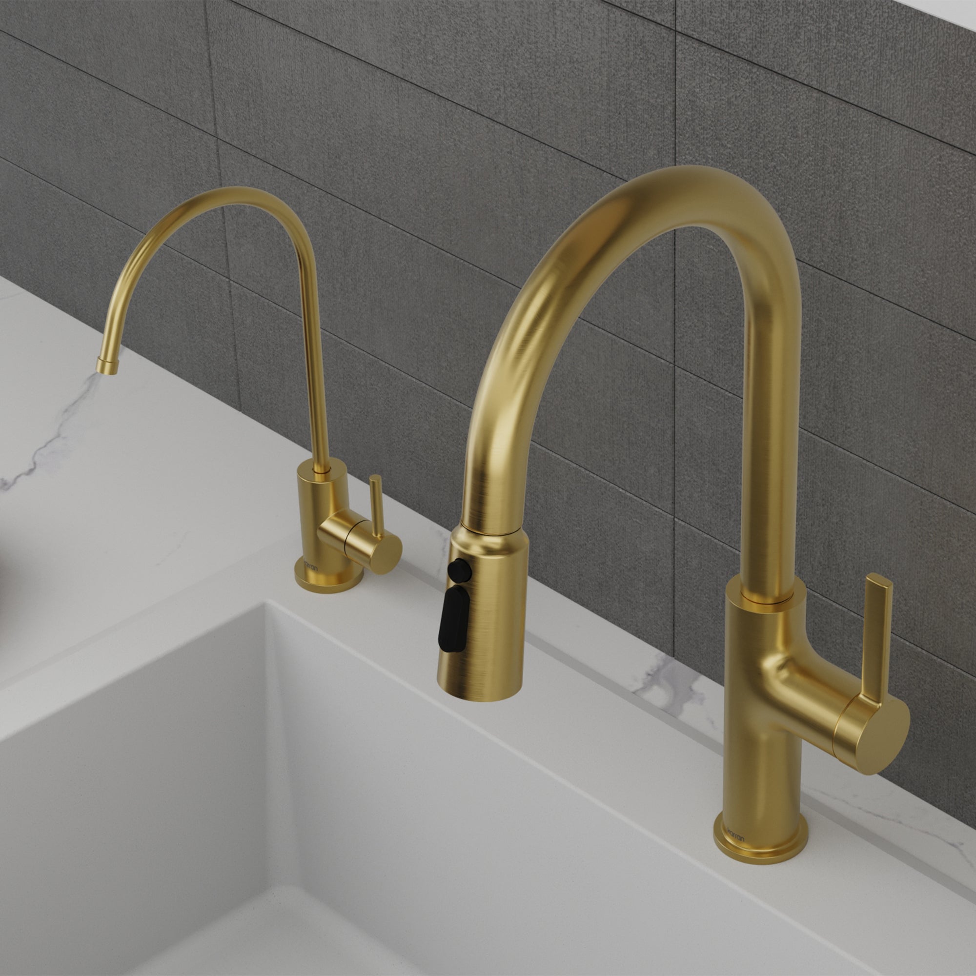 Karran Kestrel 1 GPM Single Lever Lead-free Brass ADA Beverage Faucet, Spot-Free Brushed Gold, KKF800SFBG