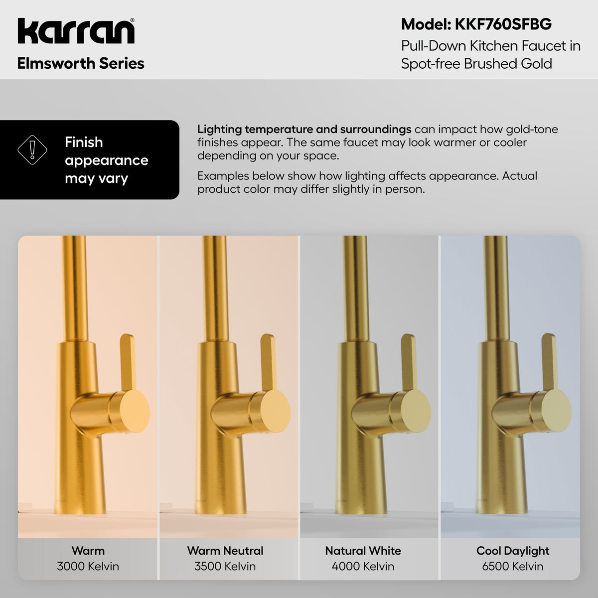 Alternative View of Karran Elmsworth 1.8 GPM Single Lever Lead-free Brass ADA Kitchen Faucet, Pull-Down, Spot-Free Brushed Gold, KKF760SFBG