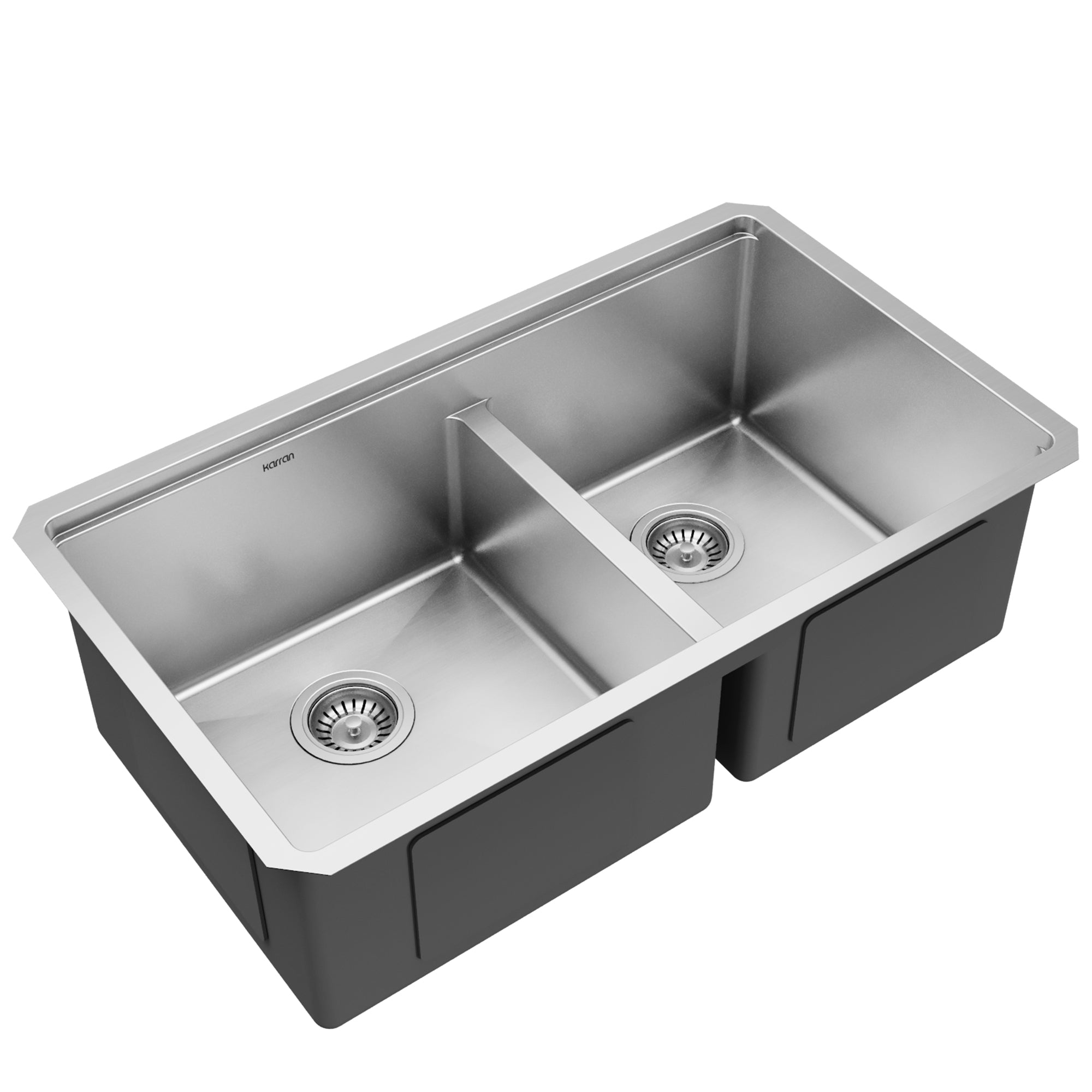 Karran Elite Workstation 32" Undermount Stainless Steel Kitchen Sink with Accessories, 60/40 Double Bowl, Satin Brushed, 16 Gauge, WS-40-PK5