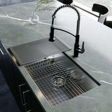 Karran Fusion 33" Undermount Stainless Steel Kitchen Sink with Accessories, 18 Gauge, UUMSB3321-PK1