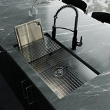 Karran Fusion 33" Undermount Stainless Steel Workstation Kitchen Sink with Accessories, 18 Gauge, UUMSB3322-PK1