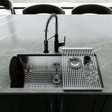 Karran Fusion 33" Undermount Stainless Steel Kitchen Sink with Accessories, 18 Gauge, UUMSB3321-PK1