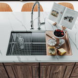 Karran Fusion 33" Undermount Stainless Steel Workstation Kitchen Sink with Accessories, 16 Gauge, UUMSB3332-PK1