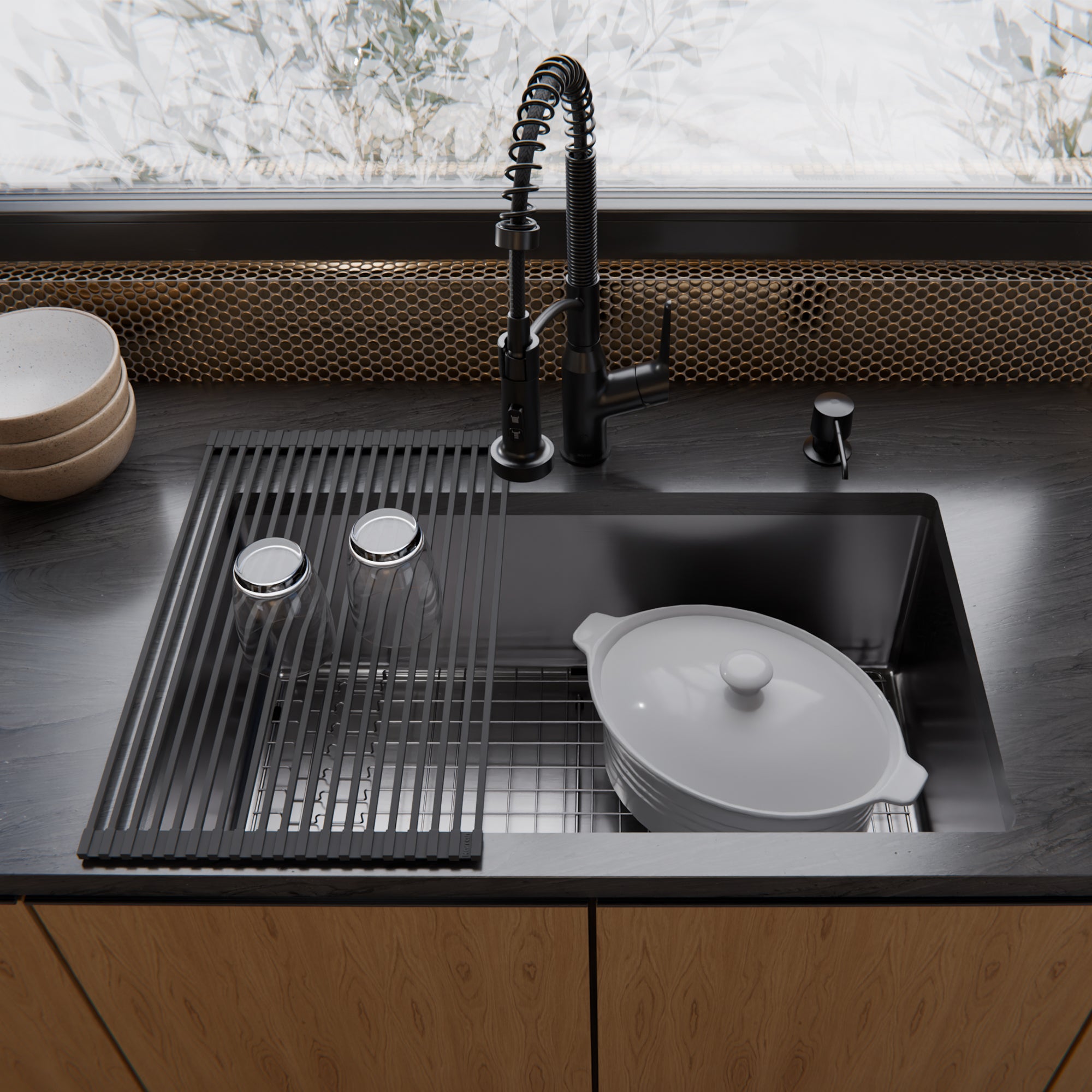 Karran Fusion 30" Undermount Stainless Steel ADA Kitchen Sink with Accessories, 16 Gauge, UUMSB3031-PK1