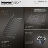 Karran Fusion 33" Undermount Stainless Steel Kitchen Sink with Accessories, 18 Gauge, UUMSB3321-PK1