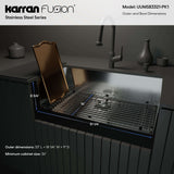 Karran Fusion 33" Undermount Stainless Steel Kitchen Sink with Accessories, 18 Gauge, UUMSB3321-PK1