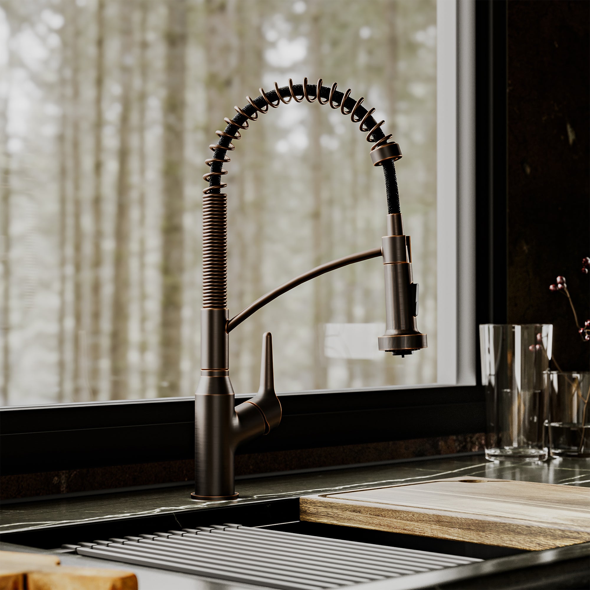 Alternative View of Karran Scottsdale 1.8 GPM Single Lever Handle Lead-free Brass ADA Kitchen Faucet, Pull-Down Kitchen, Oil Rubbed Bronze, KKF210ORB