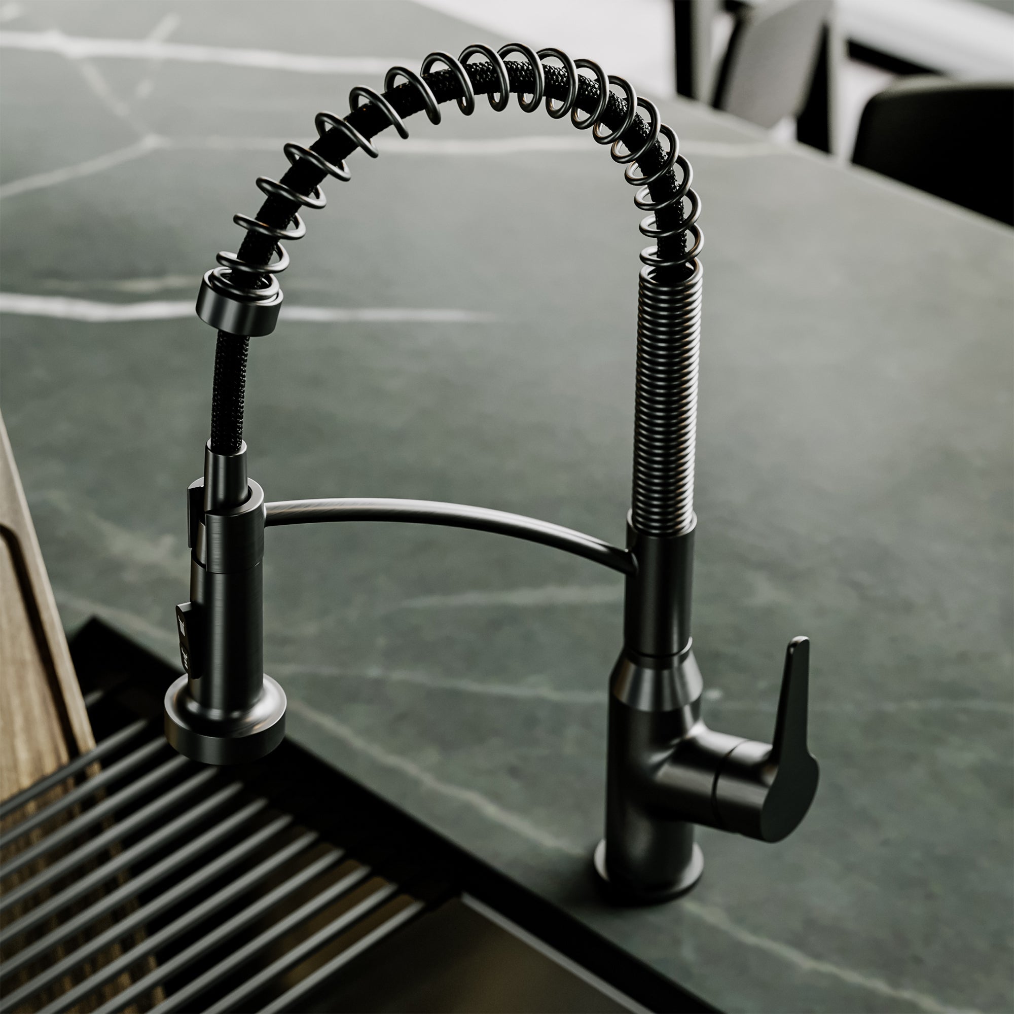Karran Scottsdale 1.8 GPM Single Lever Handle Lead-free Brass ADA Kitchen Faucet, Pull-Down, Spot-Free Gunmetal Grey, KKF210SFGG