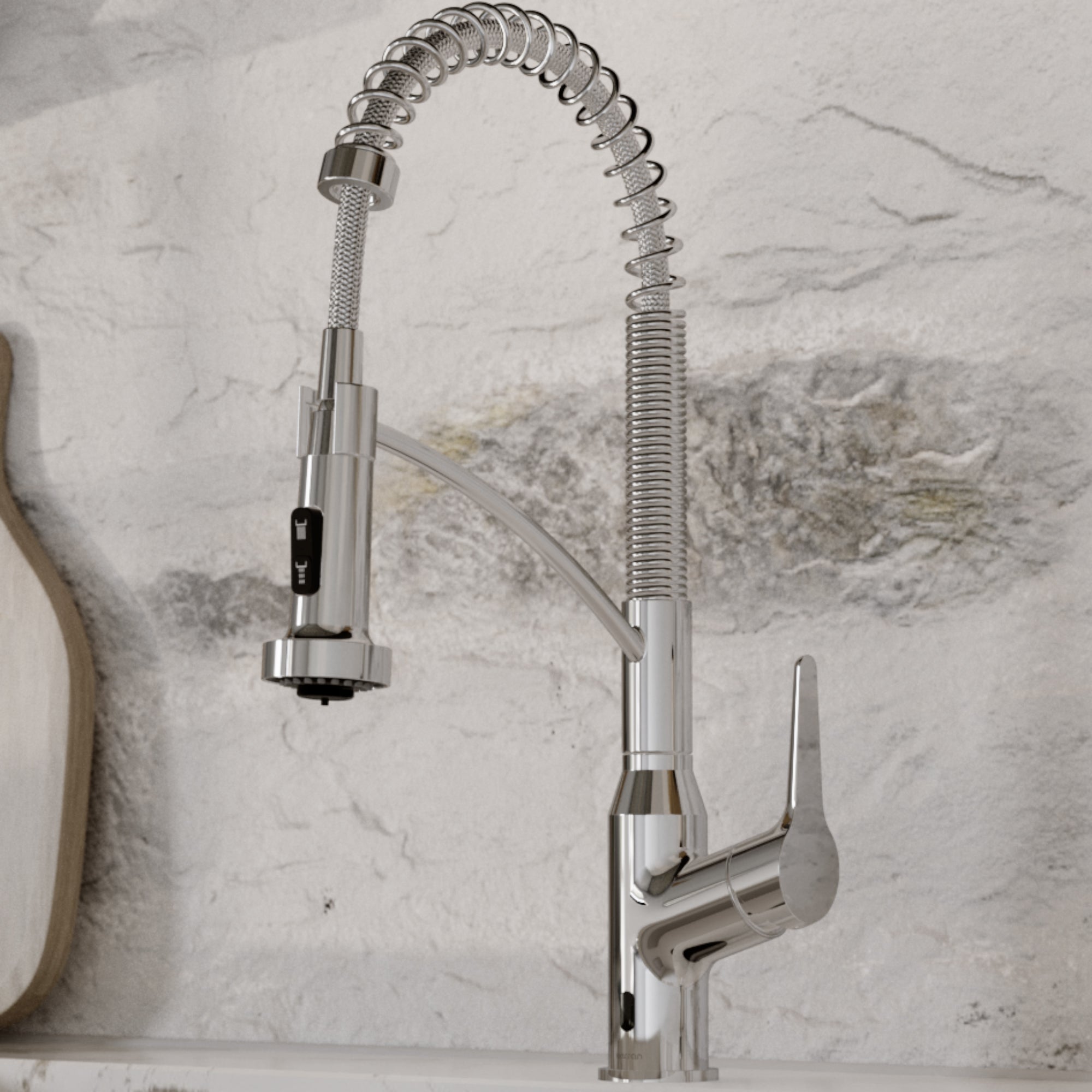 Alternative View of Karran Alston 1.8 GPM Single Lever Handle Lead-free Brass ADA Touchless Kitchen Faucet, Pull-Down, Chrome, KKF215C