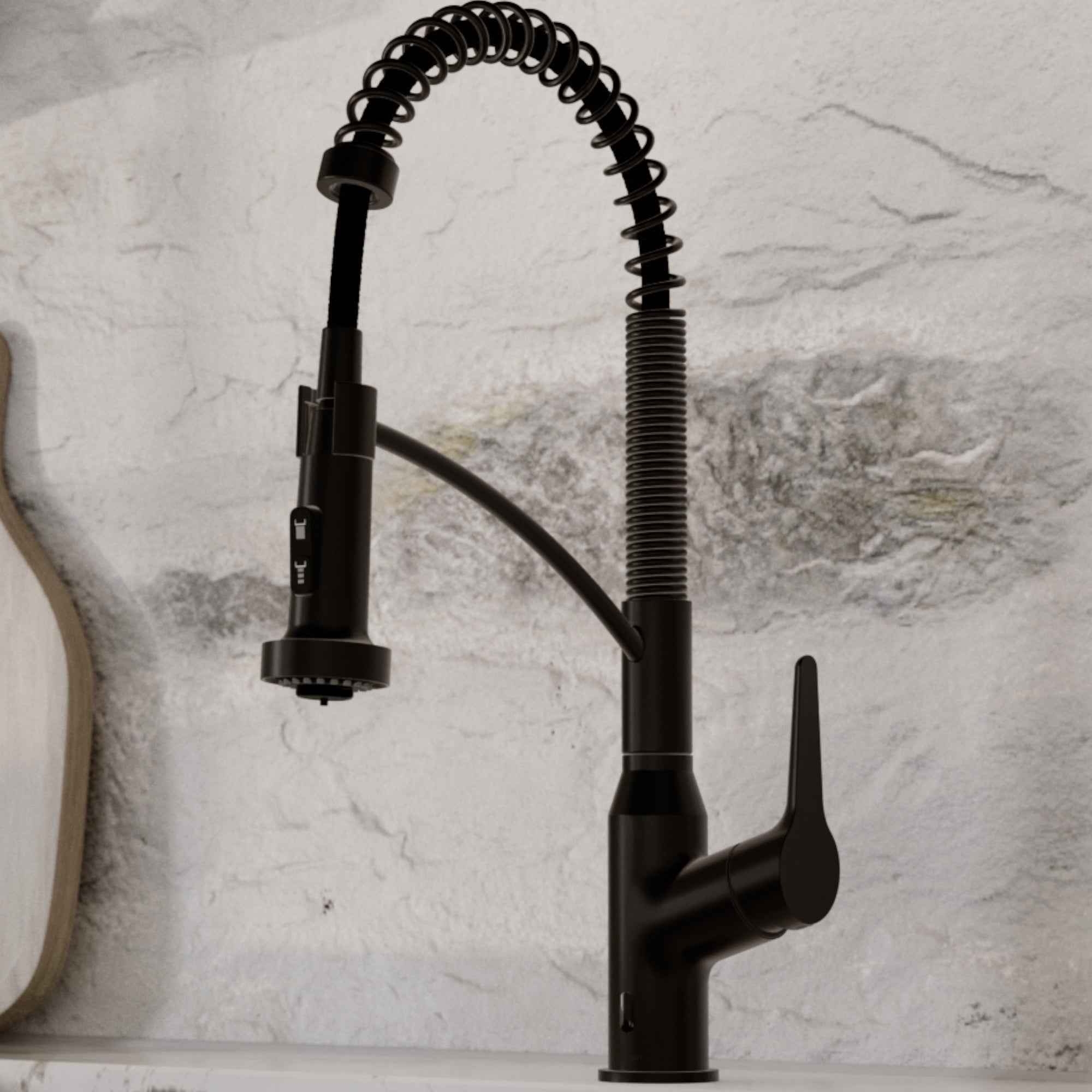 Alternative View of Karran Alston 1.8 GPM Single Lever Handle Lead-free Brass ADA Touchless Kitchen Faucet, Pull-Down, Matte Black, KKF215MB
