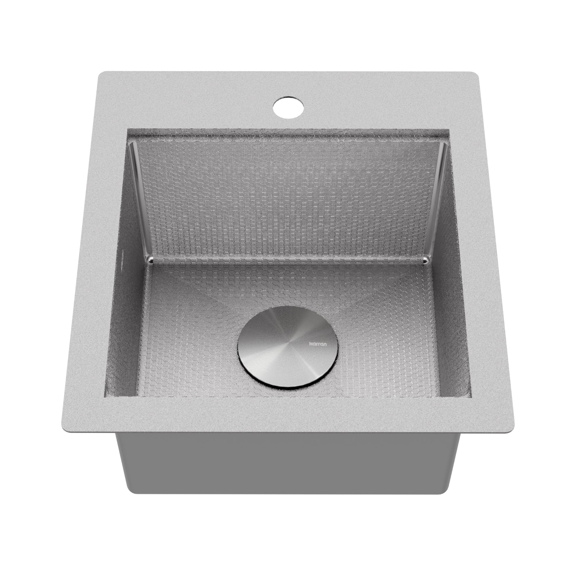 Karran Matrix 17" Drop In/Topmount Stainless Steel Workstation Kitchen Sink with Accessories, 16 Gauge, HST1719SBSS
