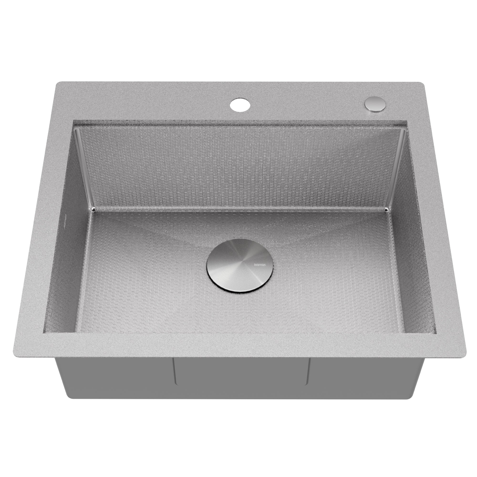 Karran Matrix 25" Drop In/Topmount Stainless Steel Workstation Kitchen Sink with Accessories, 16 Gauge, HST2522SBSS