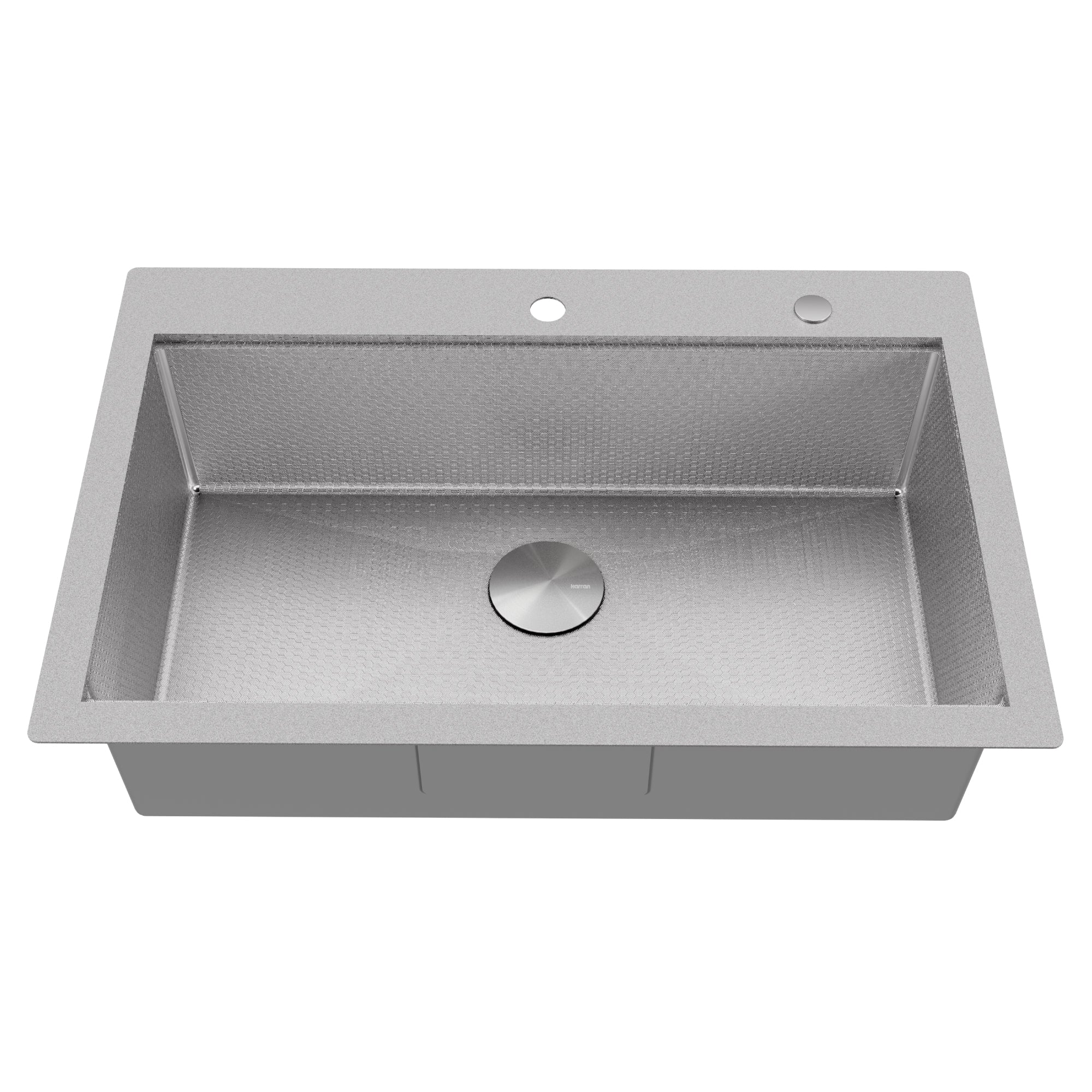 Karran Matrix 33" Drop In/Topmount Stainless Steel Workstation Kitchen Sink with Accessories, 16 Gauge, HST3322SBSS