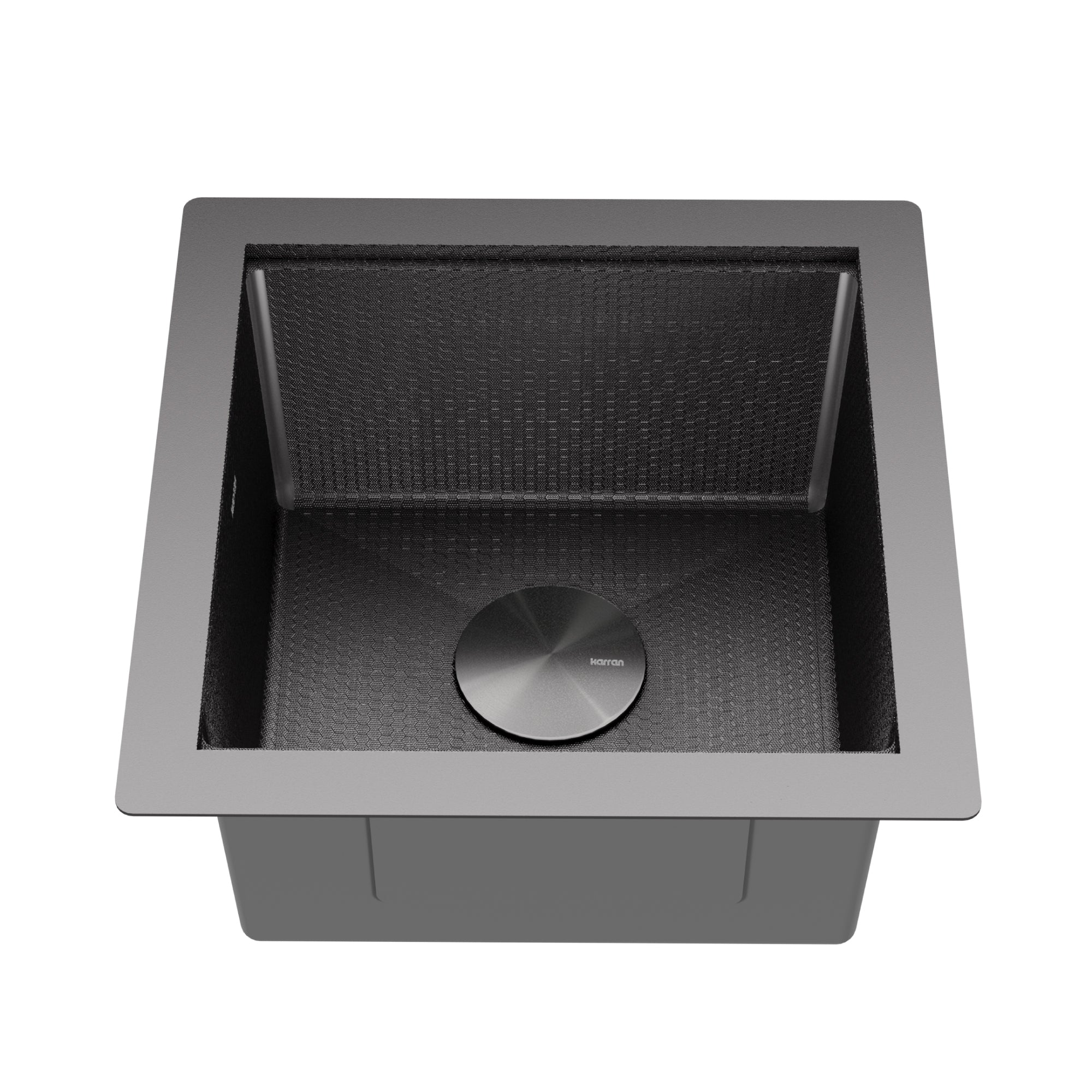 Karran Matrix 17" Undermount Stainless Steel Workstation Kitchen Sink with Accessories, Gunmetal Grey, 16 Gauge, HSU1717SBGG