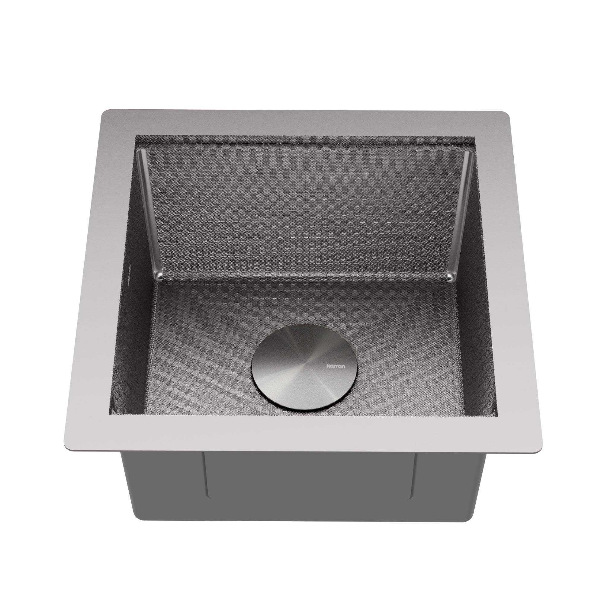 Karran Matrix 17" Undermount Stainless Steel Workstation Kitchen Sink with Accessories, 16 Gauge, HSU1717SBSS