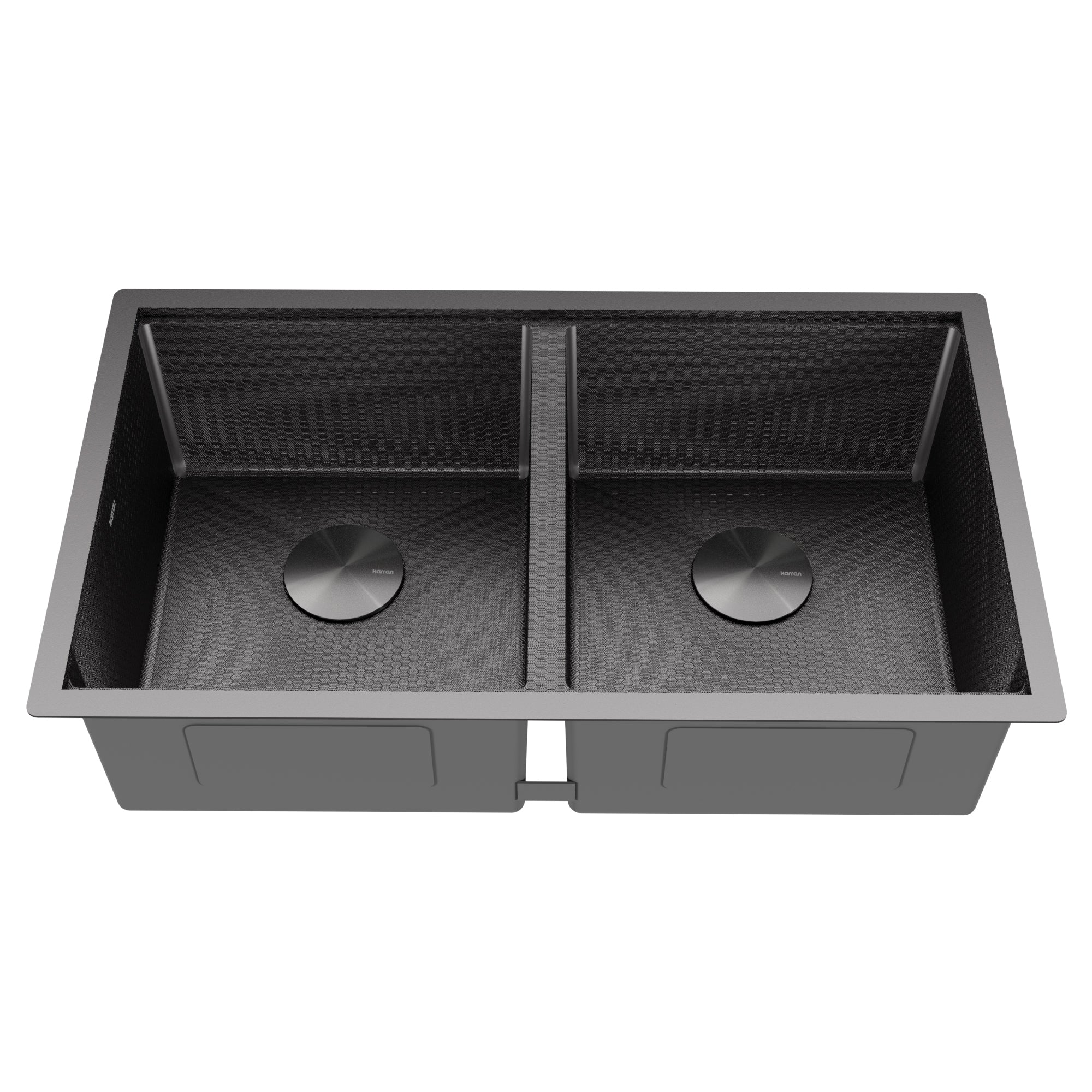 Karran Matrix 32" Undermount Stainless Steel Workstation Kitchen Sink with Accessories, 50/50 Double Bowl, Gunmetal Grey, 16 Gauge, HSU3219DBGG