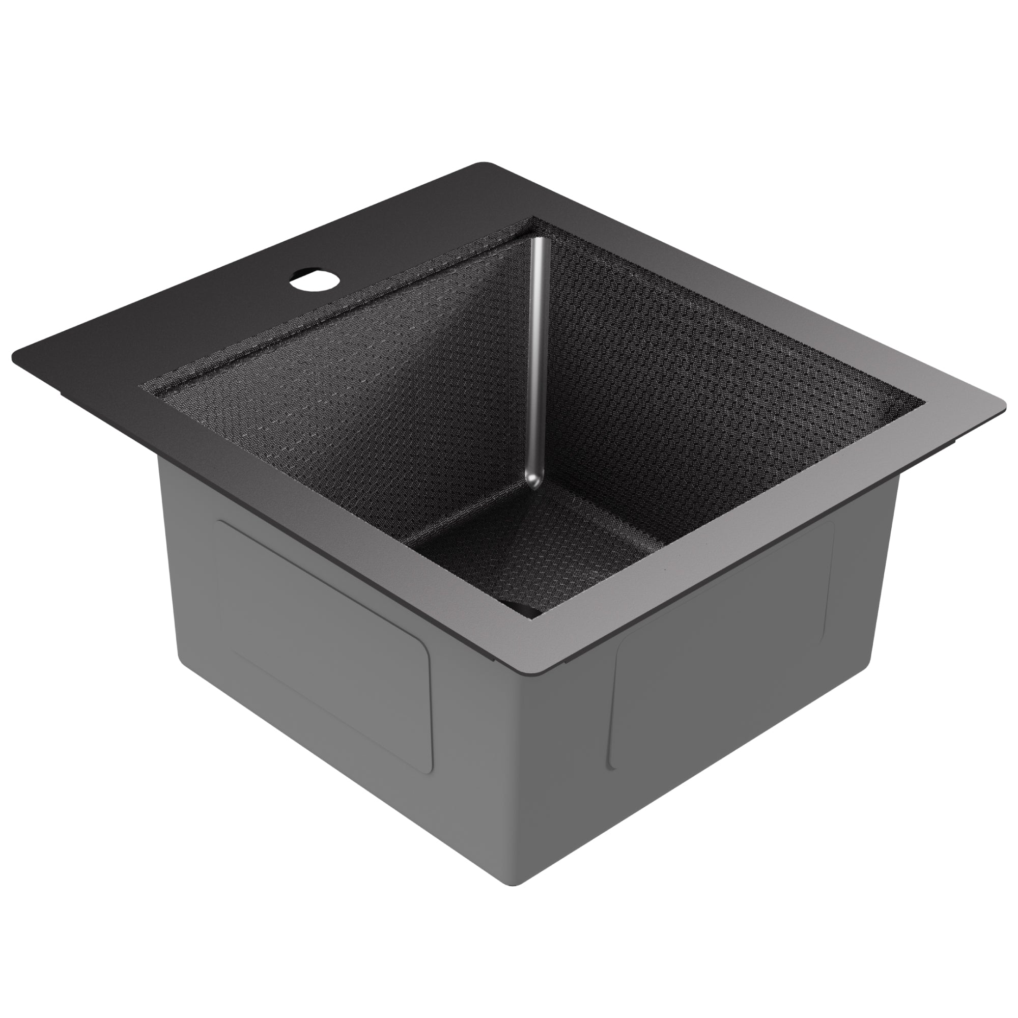 Karran Matrix 17" Drop In/Topmount Stainless Steel Workstation Kitchen Sink with Accessories, Gunmetal Grey, 16 Gauge, HST1719SBGG