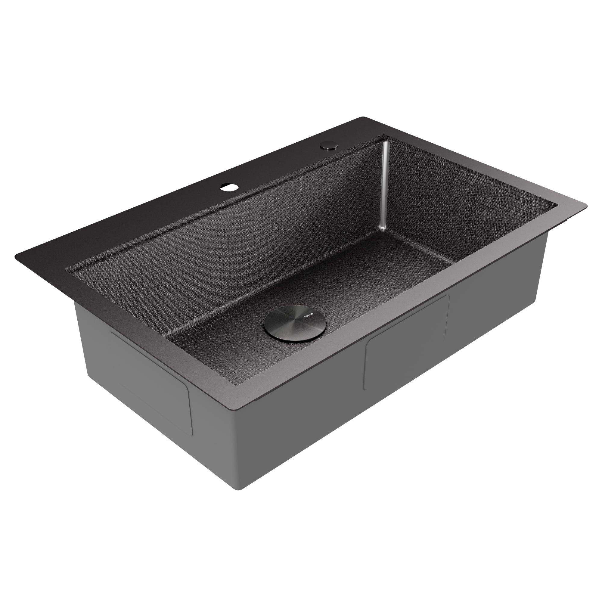Karran Matrix 33" Drop In/Topmount Stainless Steel Workstation Kitchen Sink with Accessories, Gunmetal Grey, 16 Gauge, HST3322SBGG