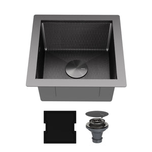 Alternate Image for Karran Matrix 17" Undermount Stainless Steel Workstation Kitchen Sink with Accessories, Gunmetal Grey, 16 Gauge, HSU1717SBGG