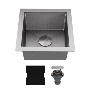 Alternate Image for Karran Matrix 17" Undermount Stainless Steel Workstation Kitchen Sink with Accessories, 16 Gauge, HSU1717SBSS