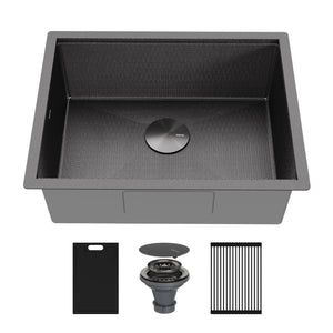 Alternate Image for Karran Matrix 24" Undermount Stainless Steel Workstation Kitchen Sink with Accessories, Gunmetal Grey, 16 Gauge, HSU2419SBGG