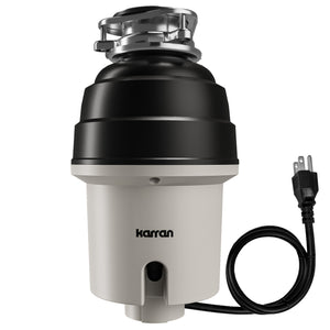 Alternate Image for Karran 3/4 HP Continuous Feed Garbage Disposal for Kitchen Sinks with Power Cord and Accessories Included, Stainless Steel, Black and Grey, KGD270