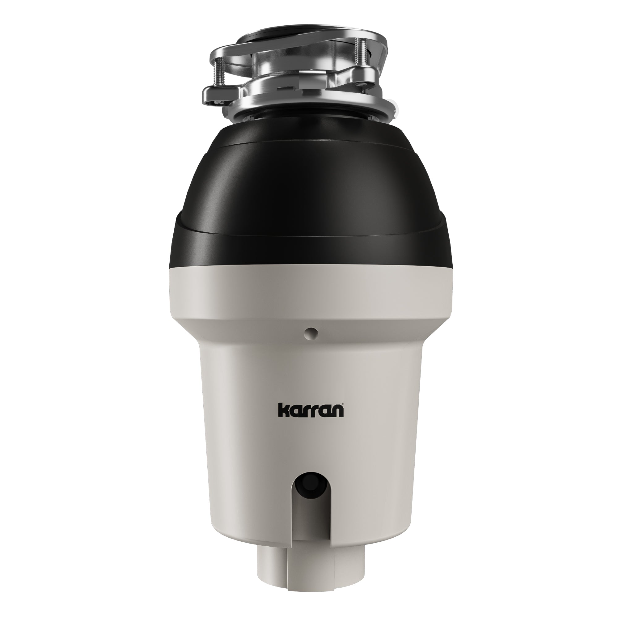 Karran 1-1/4 HP Continuous Feed Garbage Disposal for Kitchen Sinks with Power Cord and Accessories included, Stainless Steel, Black and Grey, KGD290