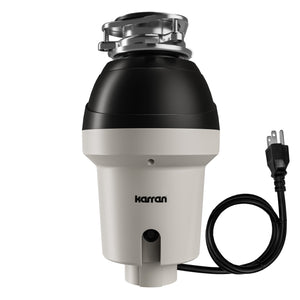 Alternate Image for Karran 1-1/4 HP Continuous Feed Garbage Disposal for Kitchen Sinks with Power Cord and Accessories included, Stainless Steel, Black and Grey, KGD290