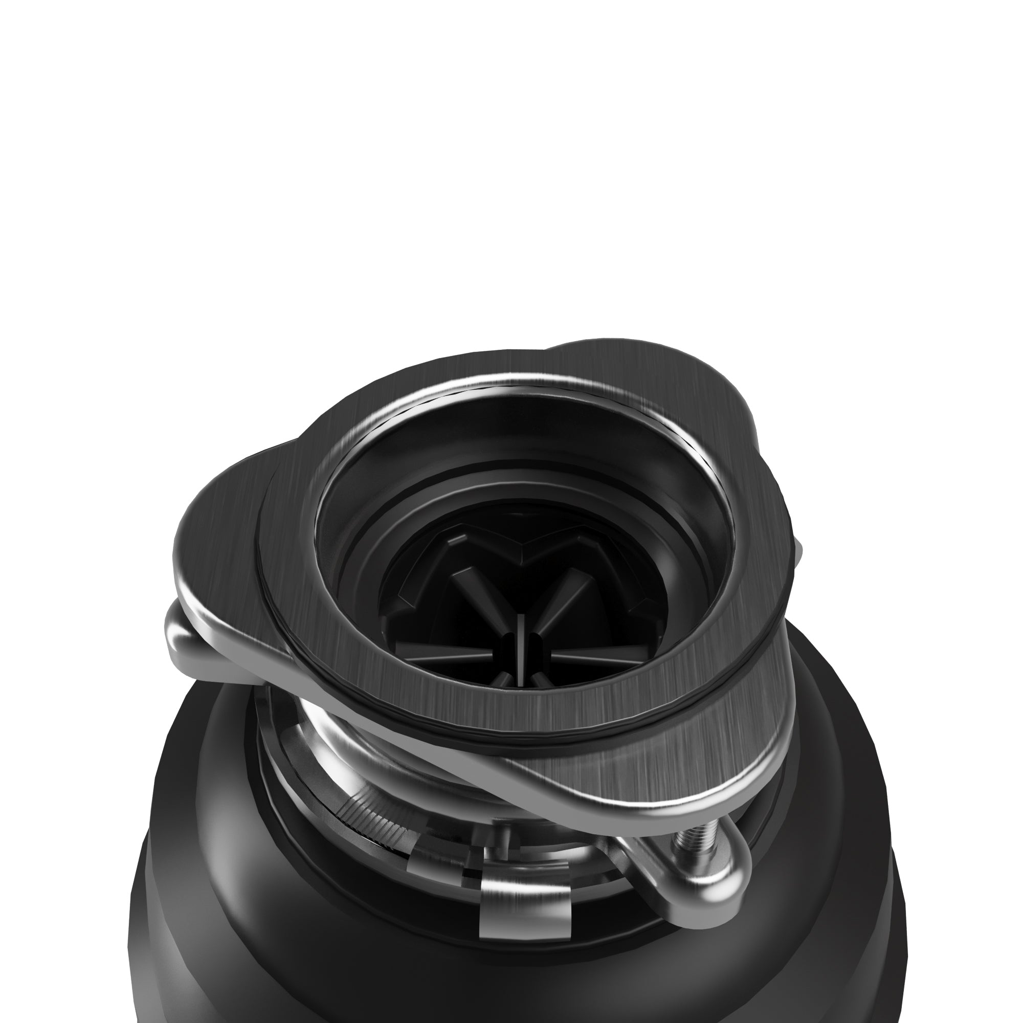 Karran 3/4 HP Continuous Feed Garbage Disposal for Kitchen Sinks with Power Cord and Accessories Included, Stainless Steel, Black and Grey, KGD270