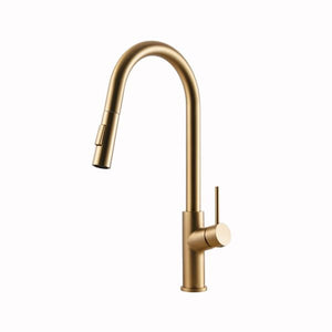 Alternate Image for Houzer 1.75 GPM Kevali Series Brushed Brass Single Handle Pull-Down Kitchen Faucet - KEV-151-BB
