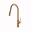 Houzer 1.75 GPM Kevali Series Brushed Brass Single Handle Pull-Down Kitchen Faucet - KEV-151-BB