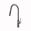 Houzer 1.75 GPM Kevali Series Brushed Nickel Single Handle Pull-Down Kitchen Faucet - Brass, KEV-151-BN