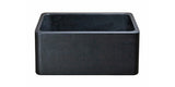 24" Black Granite Stone Farmhouse Kitchen Sink, Single Bowl, Reversible, KF242010-BK