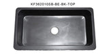 36" Stone Farmhouse Kitchen Sink, Chiseled Apron Front, Black Granite, Black, KF362010SB-BE-BK