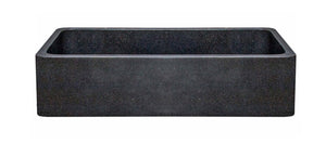 Alternate Image for 42" Black Granite Stone Farmhouse Kitchen Sink, Single Bowl, Reversible, KF422010SB-NLP-BK