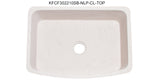 30" Stone Farmhouse Kitchen Sink, Smooth Reversible Curved Apron Front, Crema Lyon Limestone, Beige, KFCF302210SB-NLP-CL