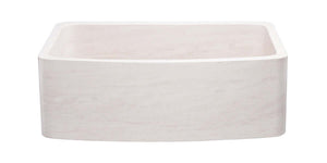 Alternate Image for 30" Stone Farmhouse Kitchen Sink, Smooth Reversible Curved Apron Front, Crema Lyon Limestone, Beige, KFCF302210SB-NLP-CL