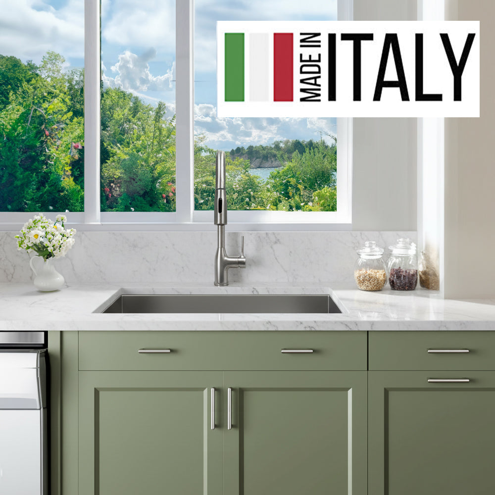 Nantucket sinks premium kitchen lever stainless steel kitchen faucet lever marketing image