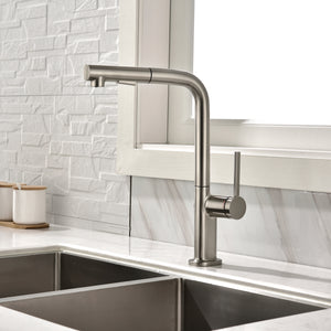 Alternate Image for MaestroBath 1.8 GPM Rosa Modern ADA Kitchen Faucet With 2 Jets, Brushed Nickel, Lead-Free Brass, KIT-ROS-BNI