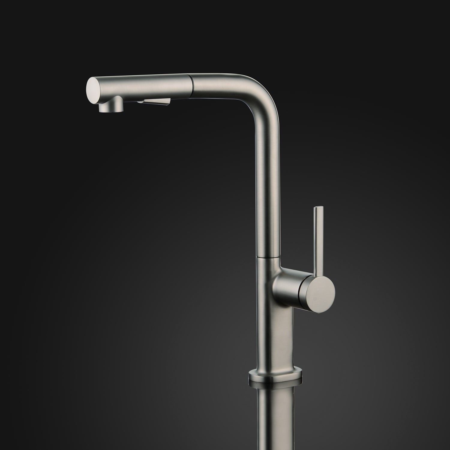 MaestroBath 1.8 GPM Rosa Modern ADA Kitchen Faucet With 2 Jets, Brushed Nickel, Lead-Free Brass, KIT-ROS-BNI